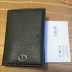 Dior Textured Black Card Holder